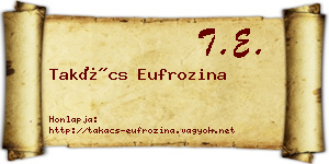 Takács Eufrozina névjegykártya